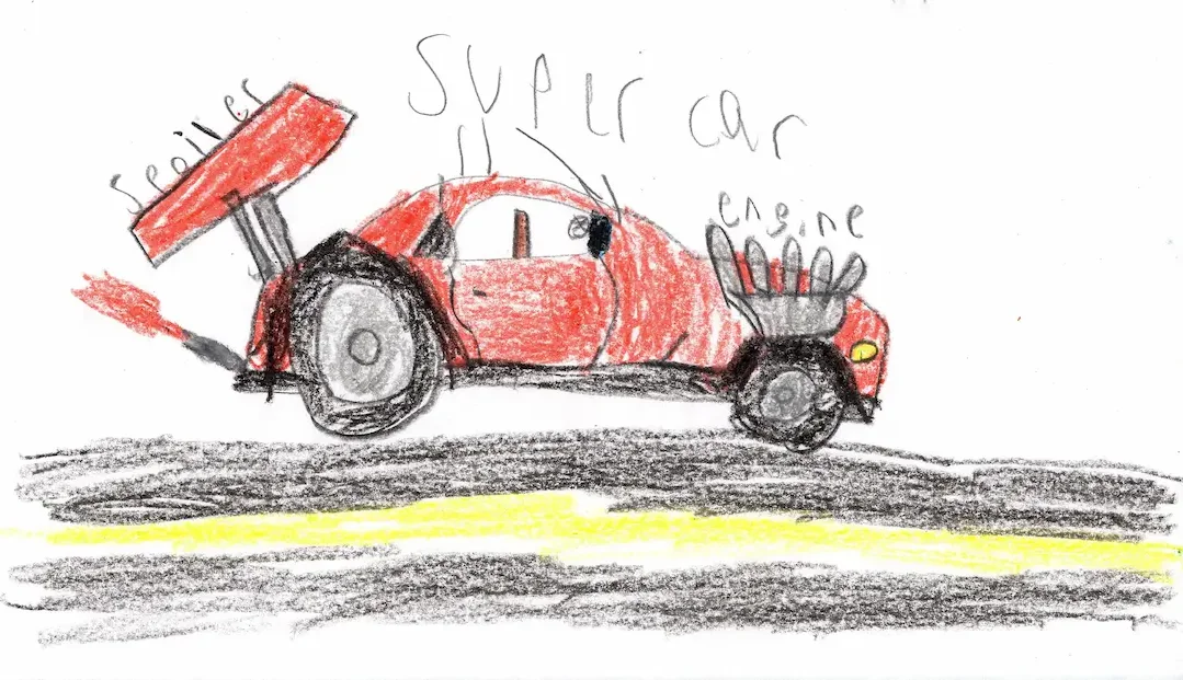 Kid's car drawing
