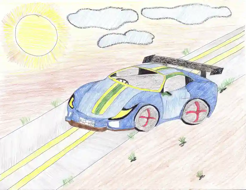 Kid's car drawing